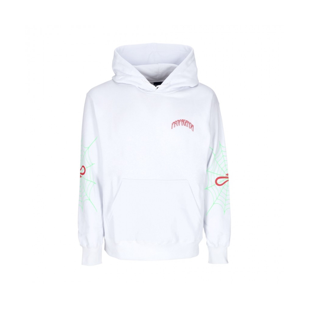 felpa cappuccio uomo triangle web hoodie WHITE