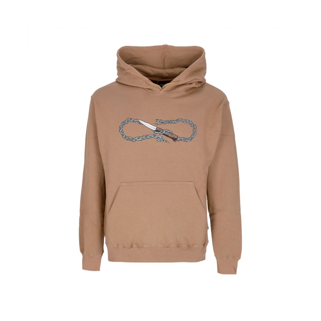 felpa cappuccio uomo logo chain hoodie CAMEL