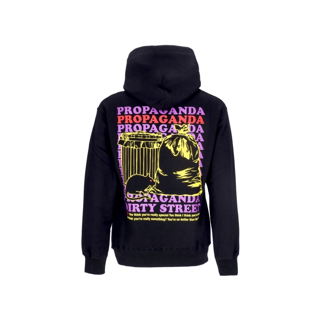 felpa cappuccio uomo trash hoodie BLACK