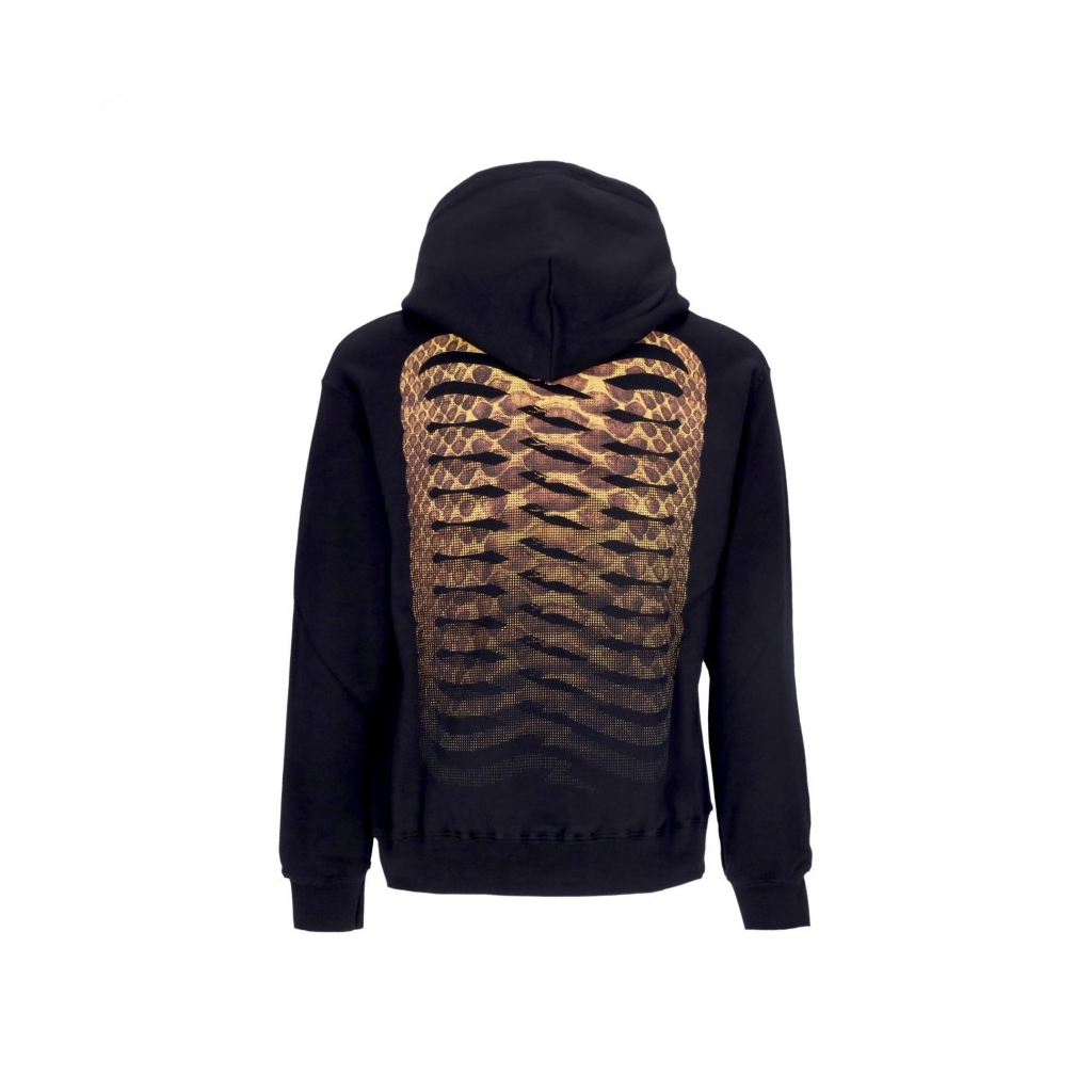 felpa cappuccio uomo ribs skin hoodie BLACK