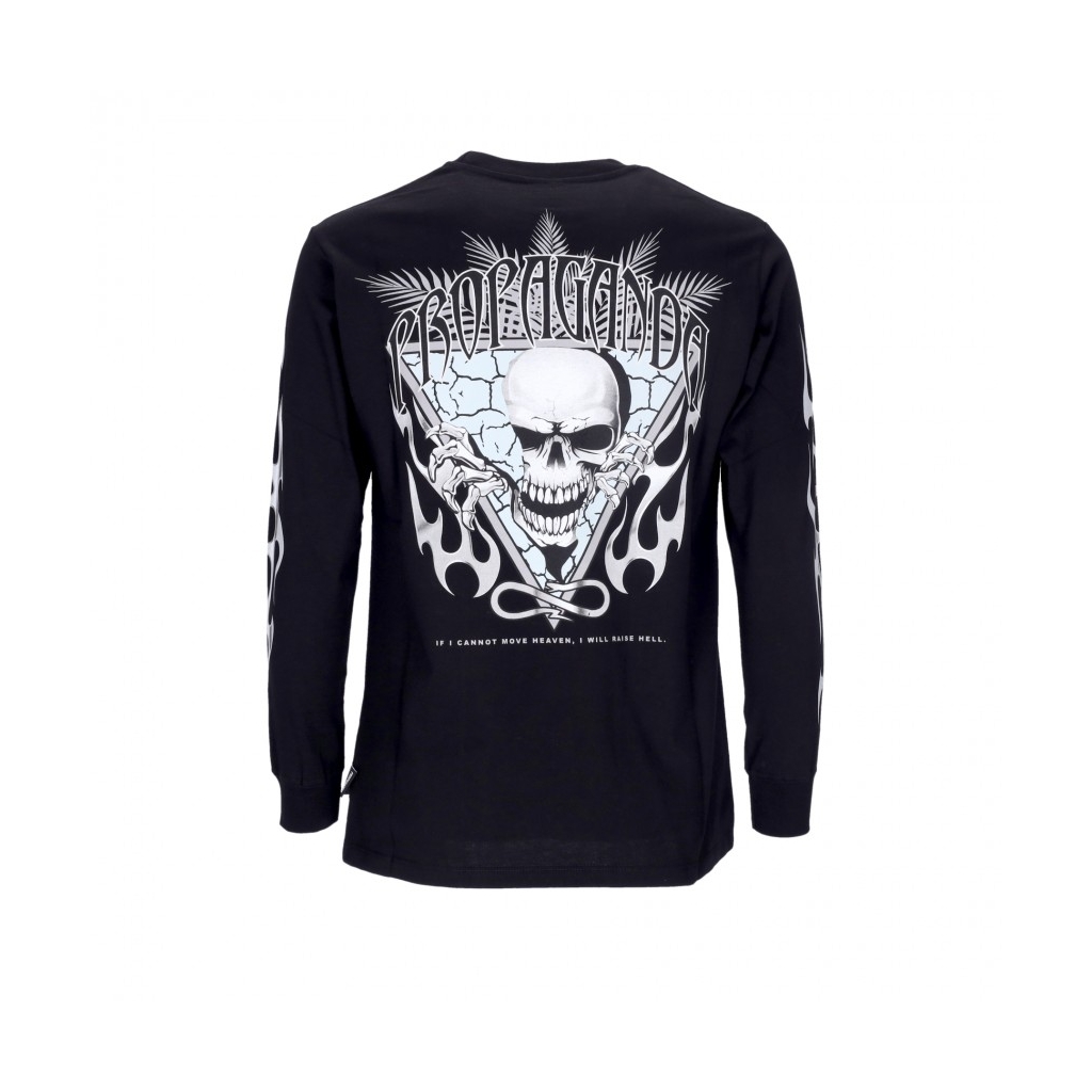 maglietta manica lunga uomo triangle skeleton l/s tee BLACK