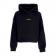 felpa cappuccio corta donna ribs crop hoodie BLACK/YELLOW