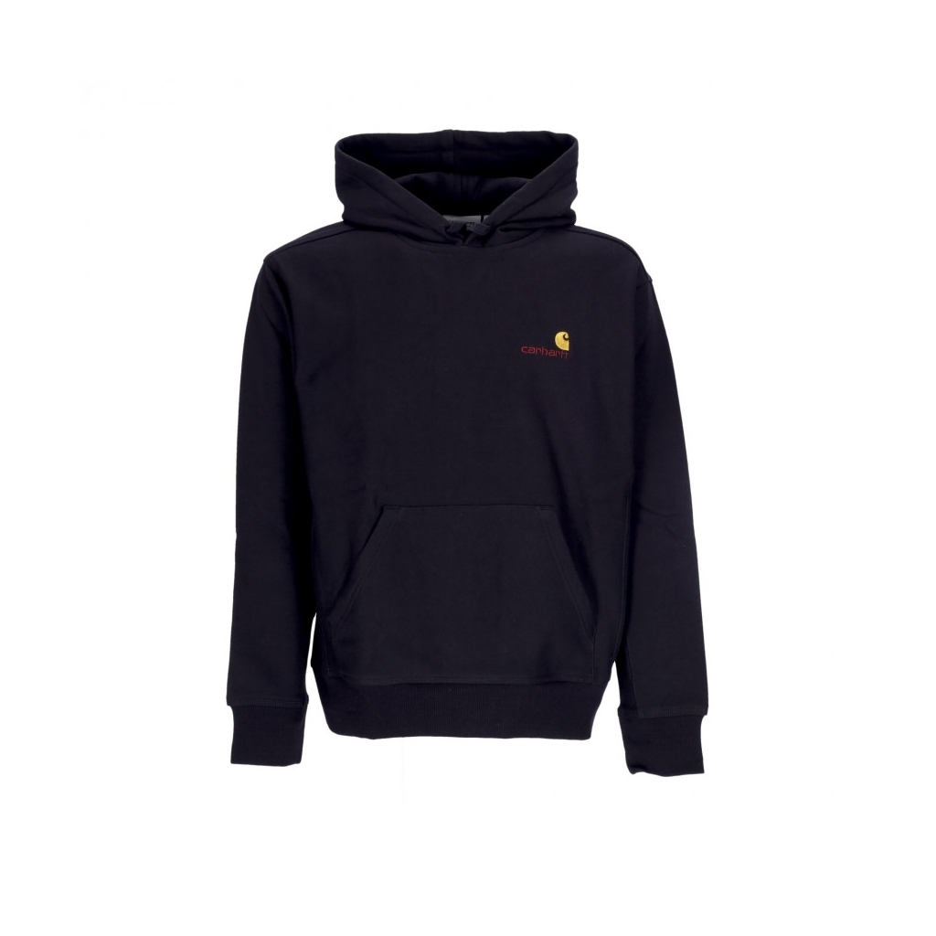 felpa cappuccio uomo hooded american script BLACK