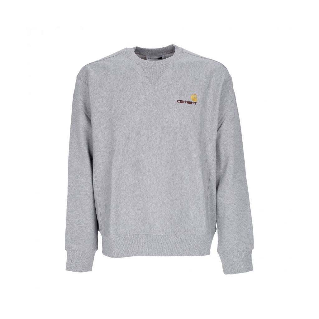 felpa girocollo uomo american script sweat GREY HEATHER