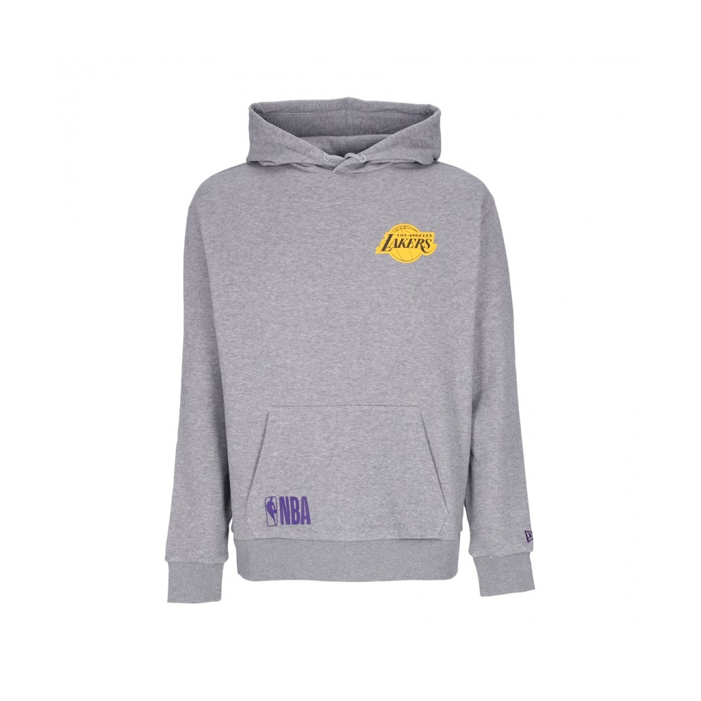 felpa cappuccio uomo nba half logo oversized hoodie loslak HEATHER GREY