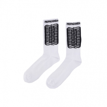 calza media uomo ribs socks WHITE/BLACK