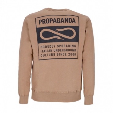 felpa girocollo uomo label crewneck CAMEL