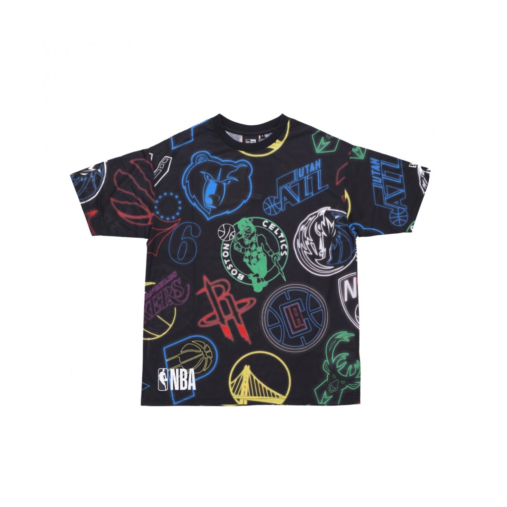 maglietta uomo nba all over print neon tee BLACK/MULTI