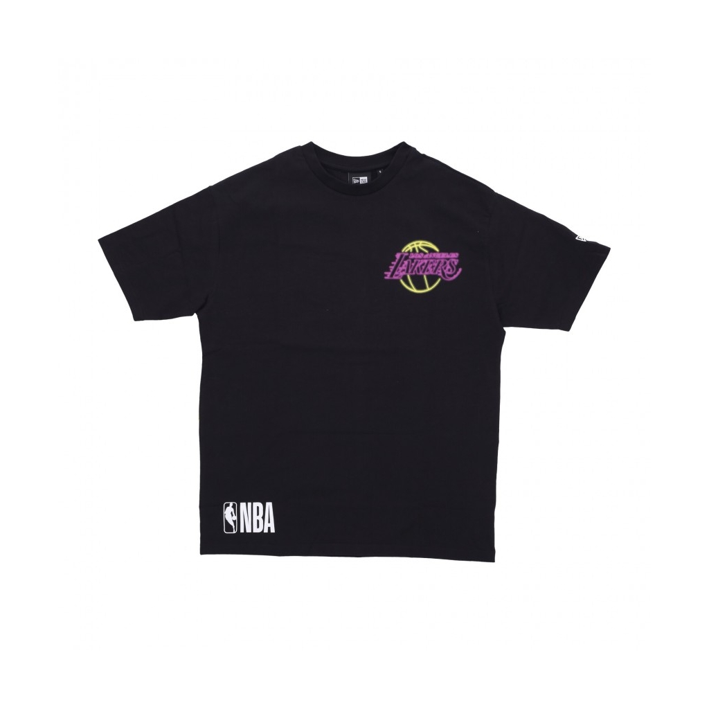 T-shirts New Era Los Angeles Lakers NBA Team Logo Mesh Oversized T-Shirt  Black/ True Purple