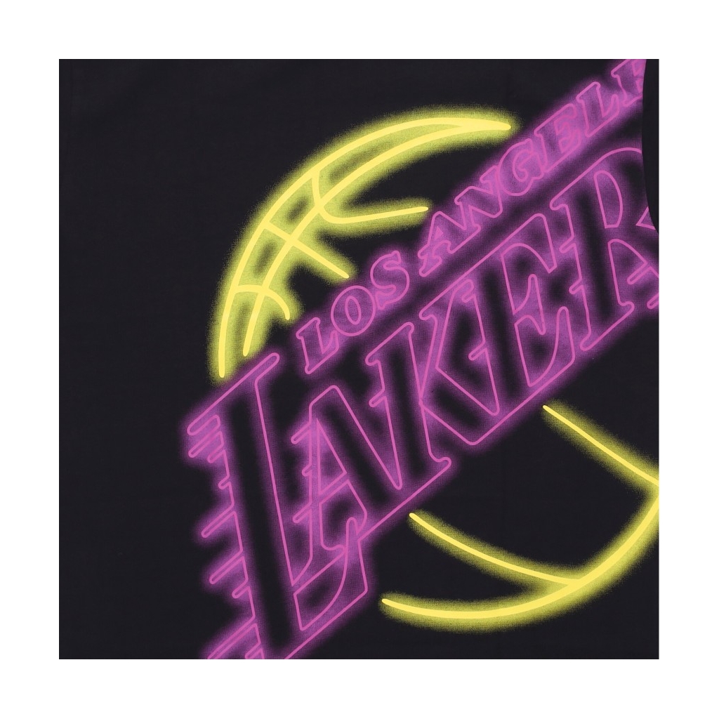 T-shirts New Era Los Angeles Lakers NBA Team Logo Mesh Oversized T-Shirt  Black/ True Purple