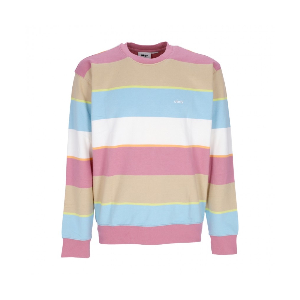 felpa girocollo uomo resol stripe crew fleece VINTAGE PINK MULTI