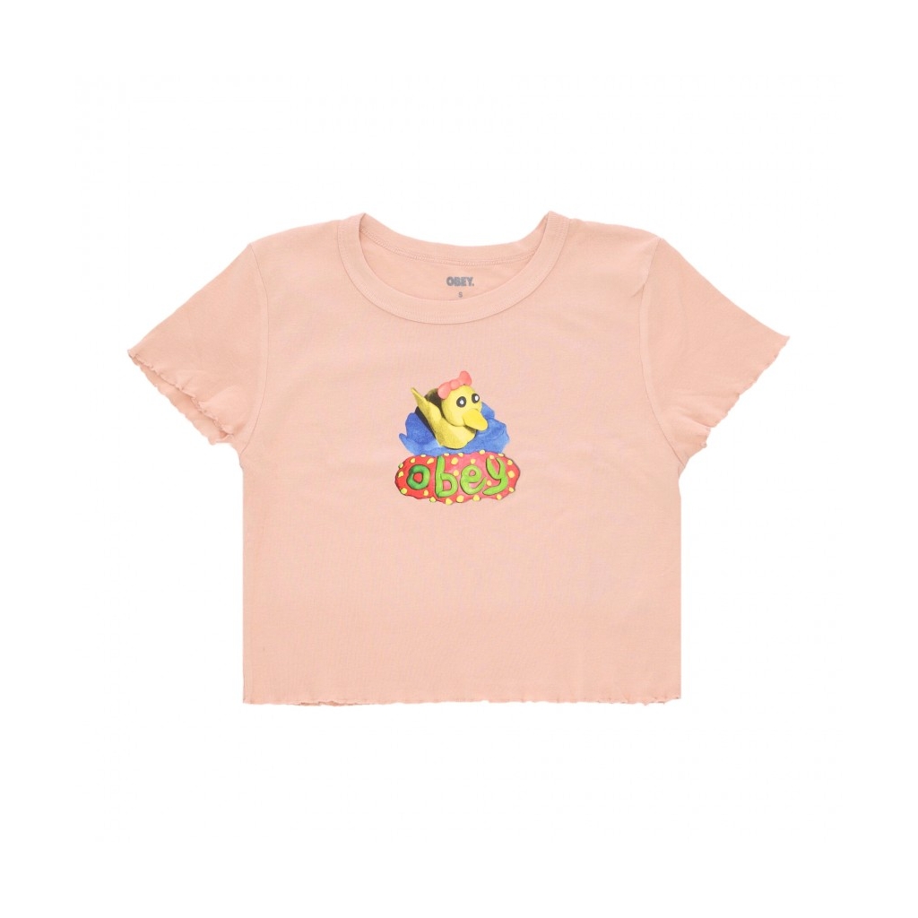 maglietta donna clay duck cropped emma fitted tee PEACH SAND