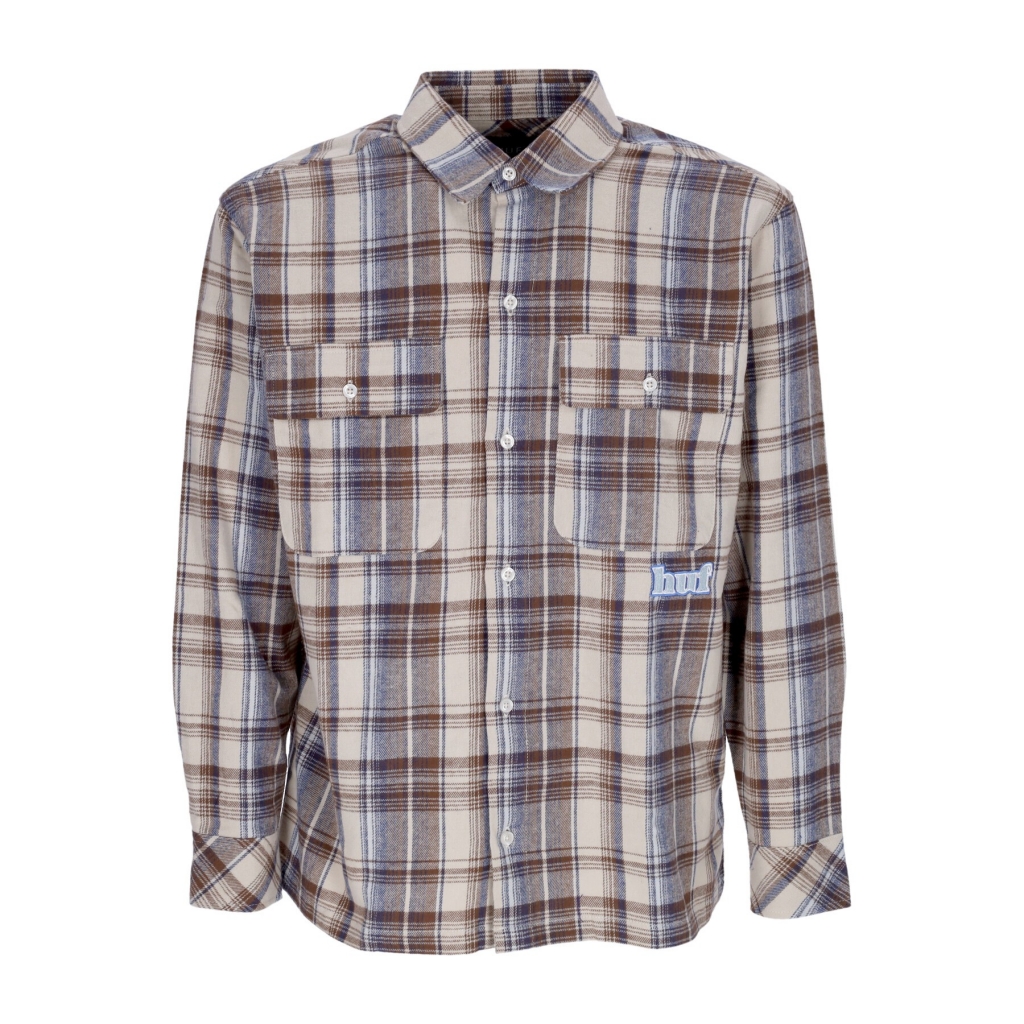 camicia manica lunga uomo banks flannel shirt CREAM