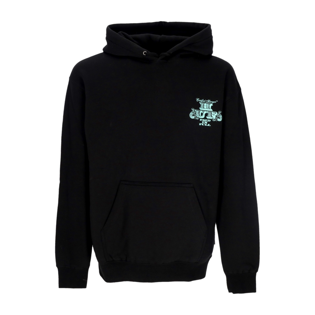 felpa cappuccio uomo paid in full po hoodie BLACK