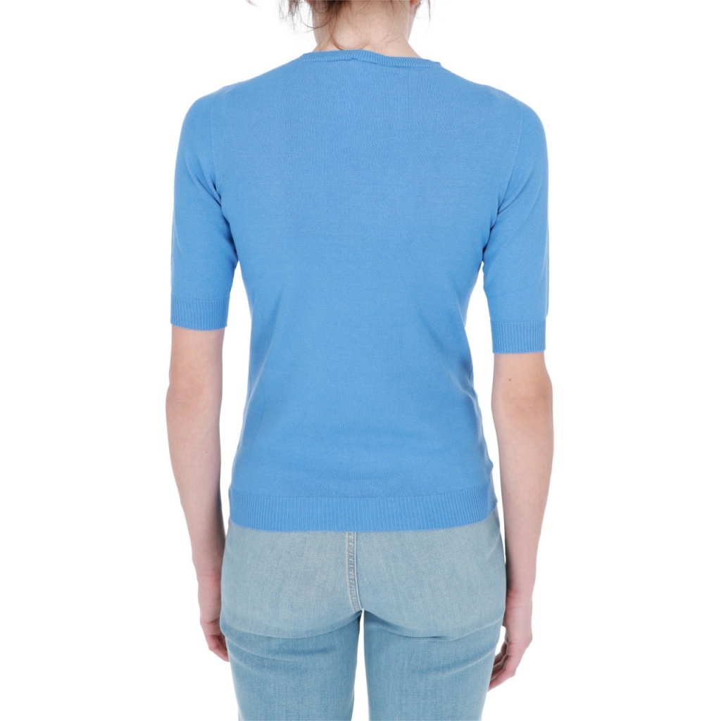 Maglia Liu Jo Jeans Donna Chiusa Girocollo BLU PALAZZO