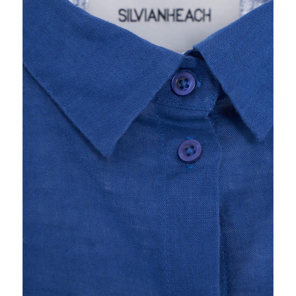 Camicia hot sale lino blu