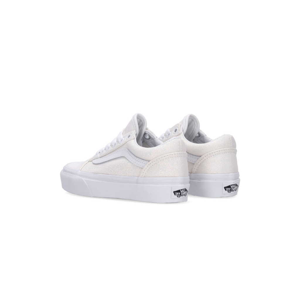 scarpa bassa ragazza old skool GLITTER WHITE