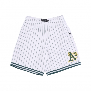 pantaloncino tipo basket uomo mlb pinstriped grafton shorts oakath WHITE WASH