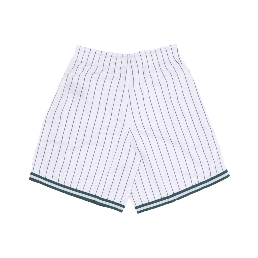 pantaloncino tipo basket uomo mlb pinstriped grafton shorts oakath WHITE WASH