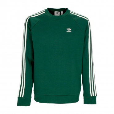 felpa girocollo uomo 3-stripes crewneck DARK GREEN