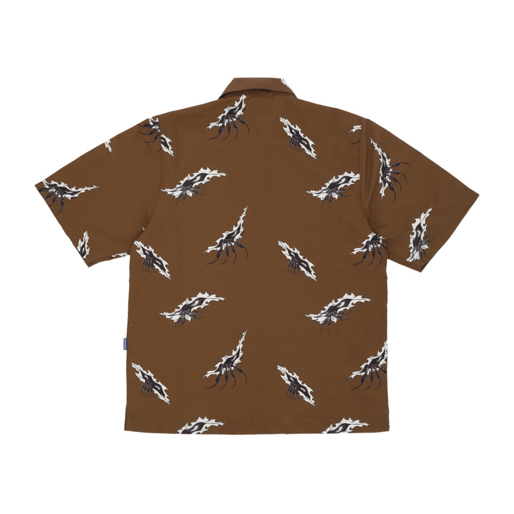 camicia manica corta uomo monster shirt BROWN