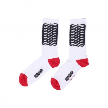 calza media uomo ribs socks WHITE/BLACK