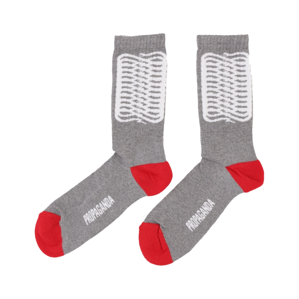 calza media uomo ribs socks GREY/WHITE/RED