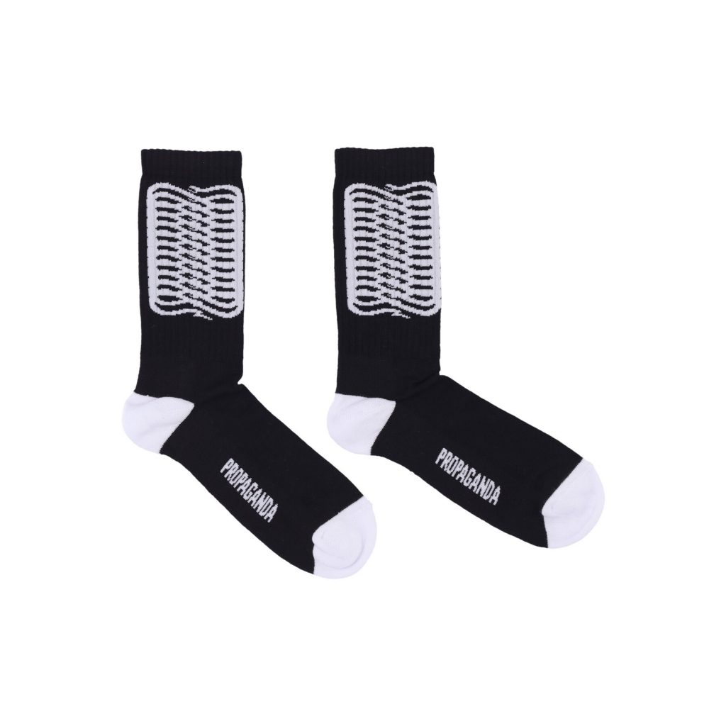 calza media uomo ribs socks BLACK/WHITE