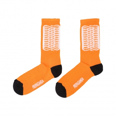 calza media uomo ribs socks ORANGE/WHITE/BLACK