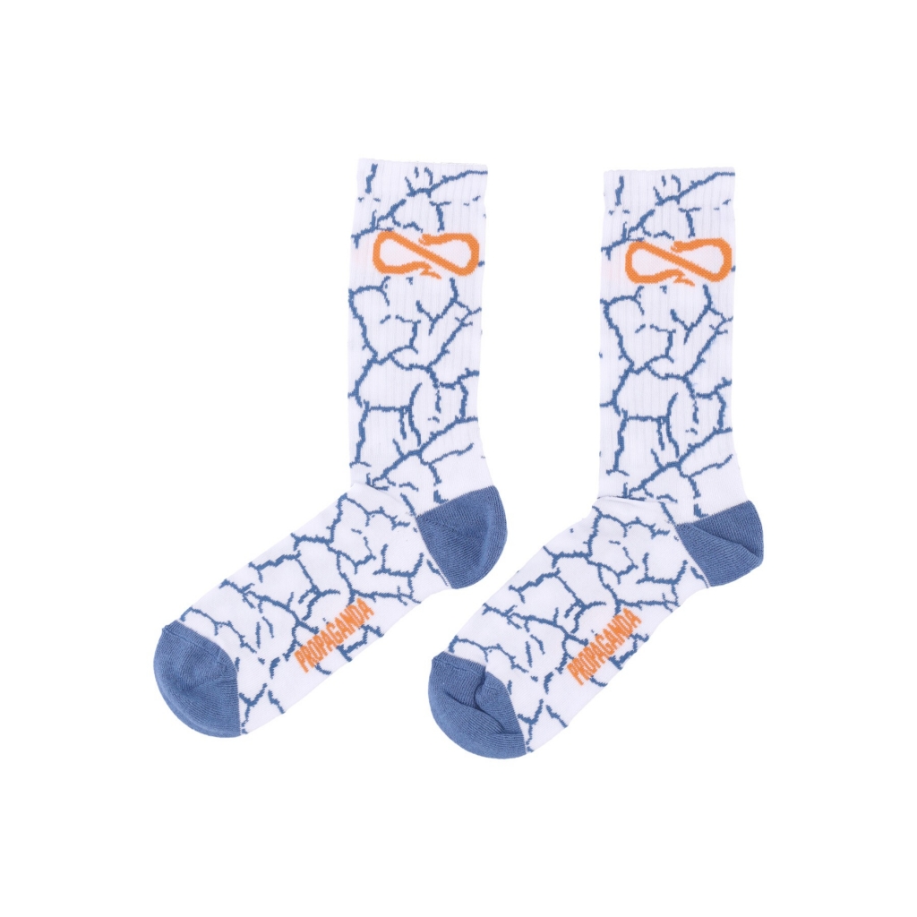 calza media uomo crack socks WHITE/ORANGE