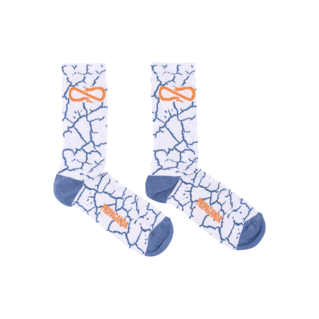 calza media uomo crack socks WHITE/ORANGE