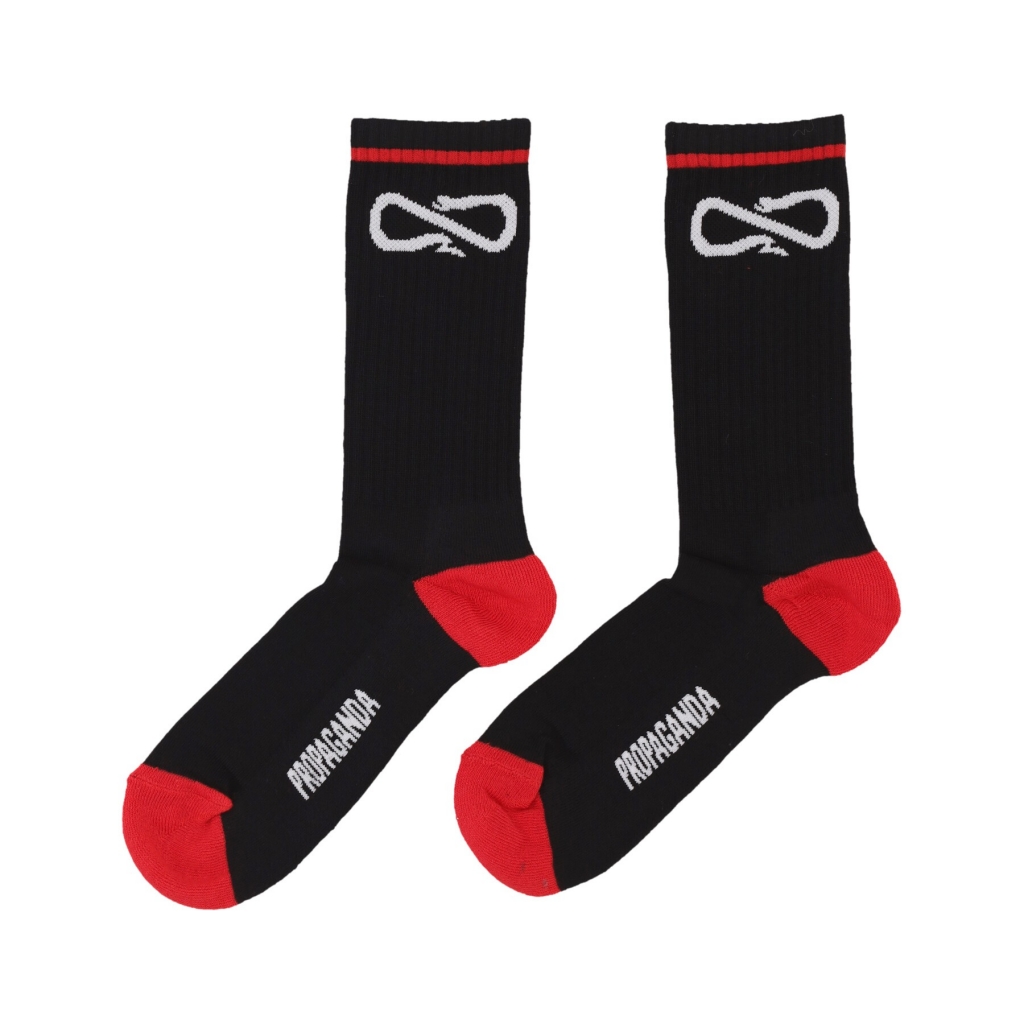 calza media uomo logo socks BLACK/RED