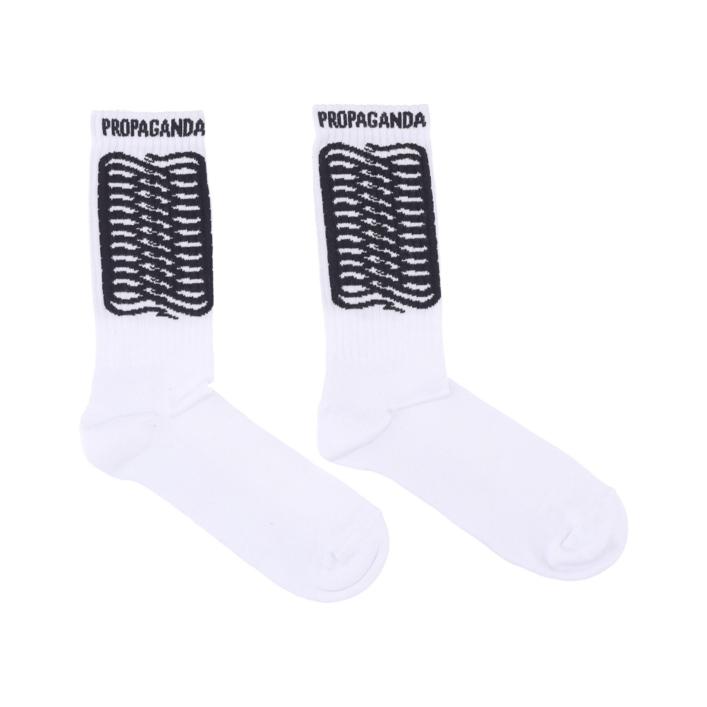 calza media uomo ribs socks WHITE/BLACK