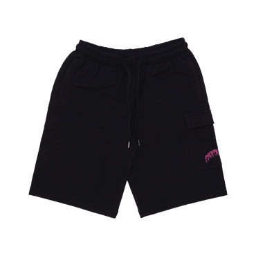 pantalone corto tuta uomo triangle panther cargo sweatshorts BLACK