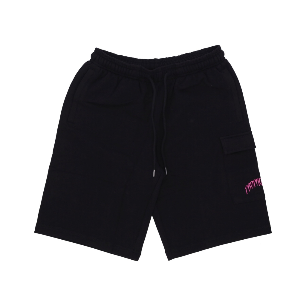 pantalone corto tuta uomo triangle panther cargo sweatshorts BLACK