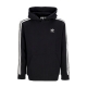 felpa cappuccio uomo 3-stripes hoodie BLACK