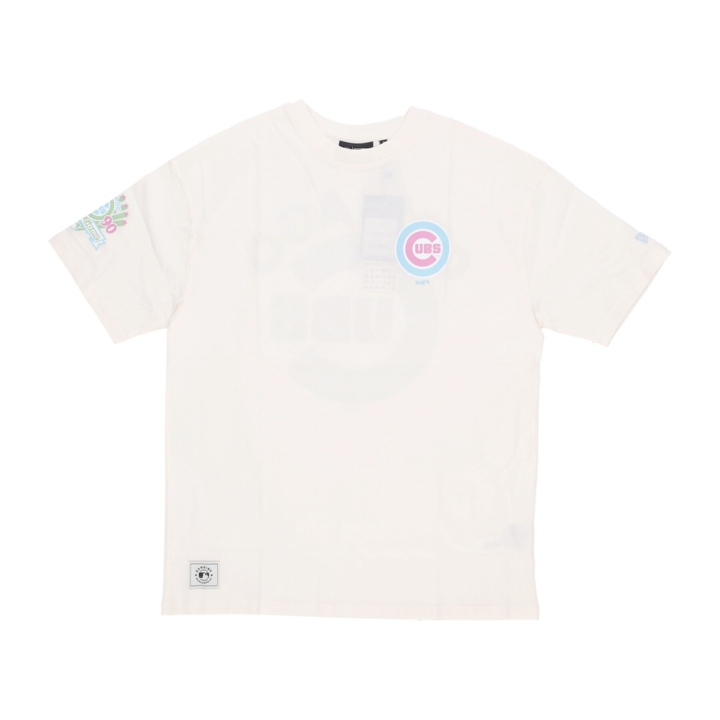 New Era Unisex MLB Pastel OS T-Shirt ~ Chicago Cubs White