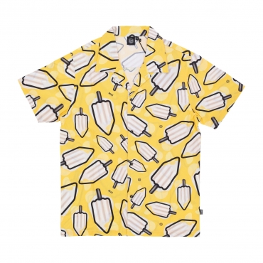 camicia manica corta uomo mambo pattern al limone bowling shirt YELLOW