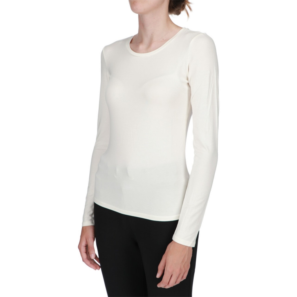 Tshirt Sun 68 Donna Round Neck L/S 31 BIANCO PANNA