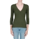 Maglia ScotchSoda Donna Button Detail Skinny Rib FIELD GREEN