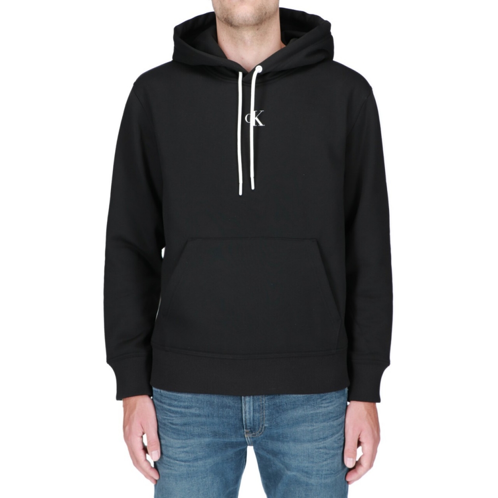 Felpa Calvin Klein Jeans Uomo Blocking Hoodie CK BLACK