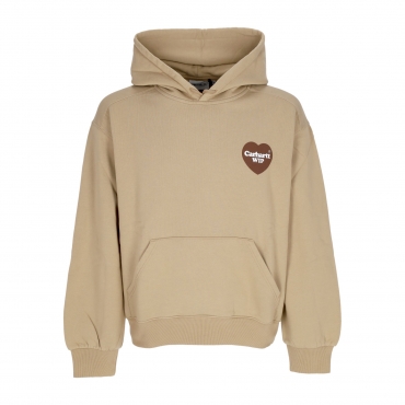 felpa cappuccio uomo heart hoodie DUSTY H BROWN