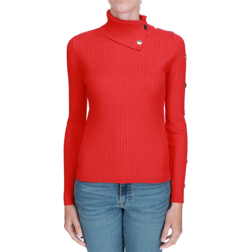 Maglia Liu Jo Jeans Donna Chiusa M/L RibTwist FEEL ROUGE