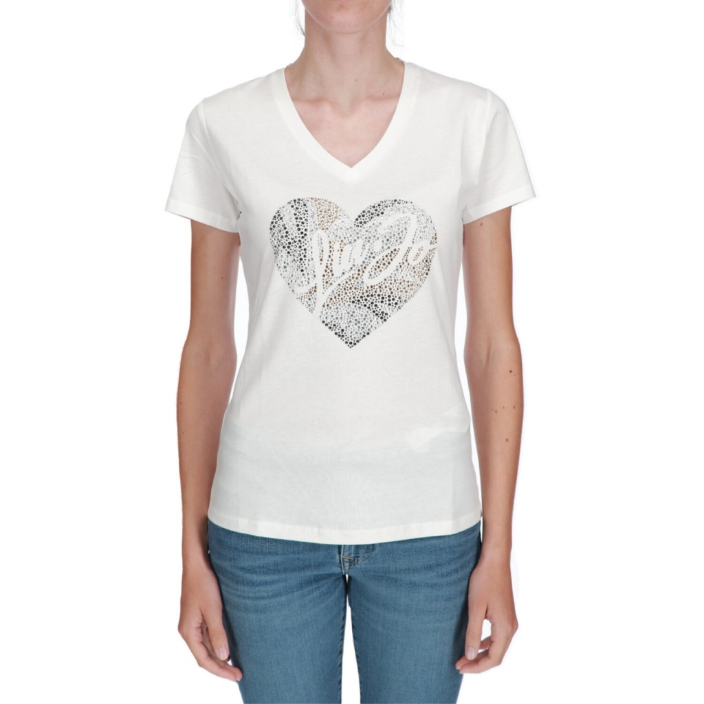 Tshirt Liu Jo Jeans Donna Moda Fashion BIANCO LIU JO