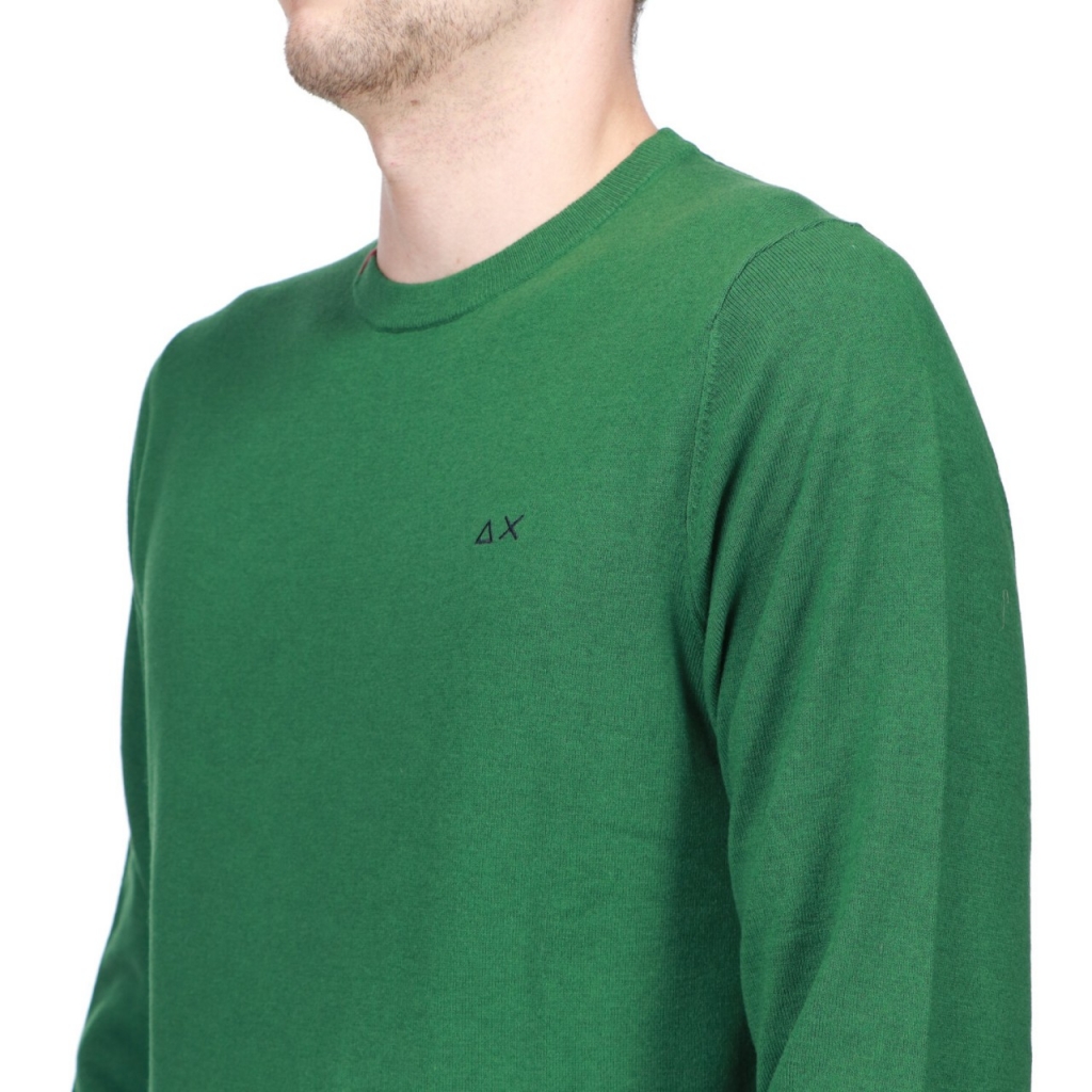 Sun68 - Maglia Sun 68 Uomo Round Solid 27 VERDE - Maglioni e