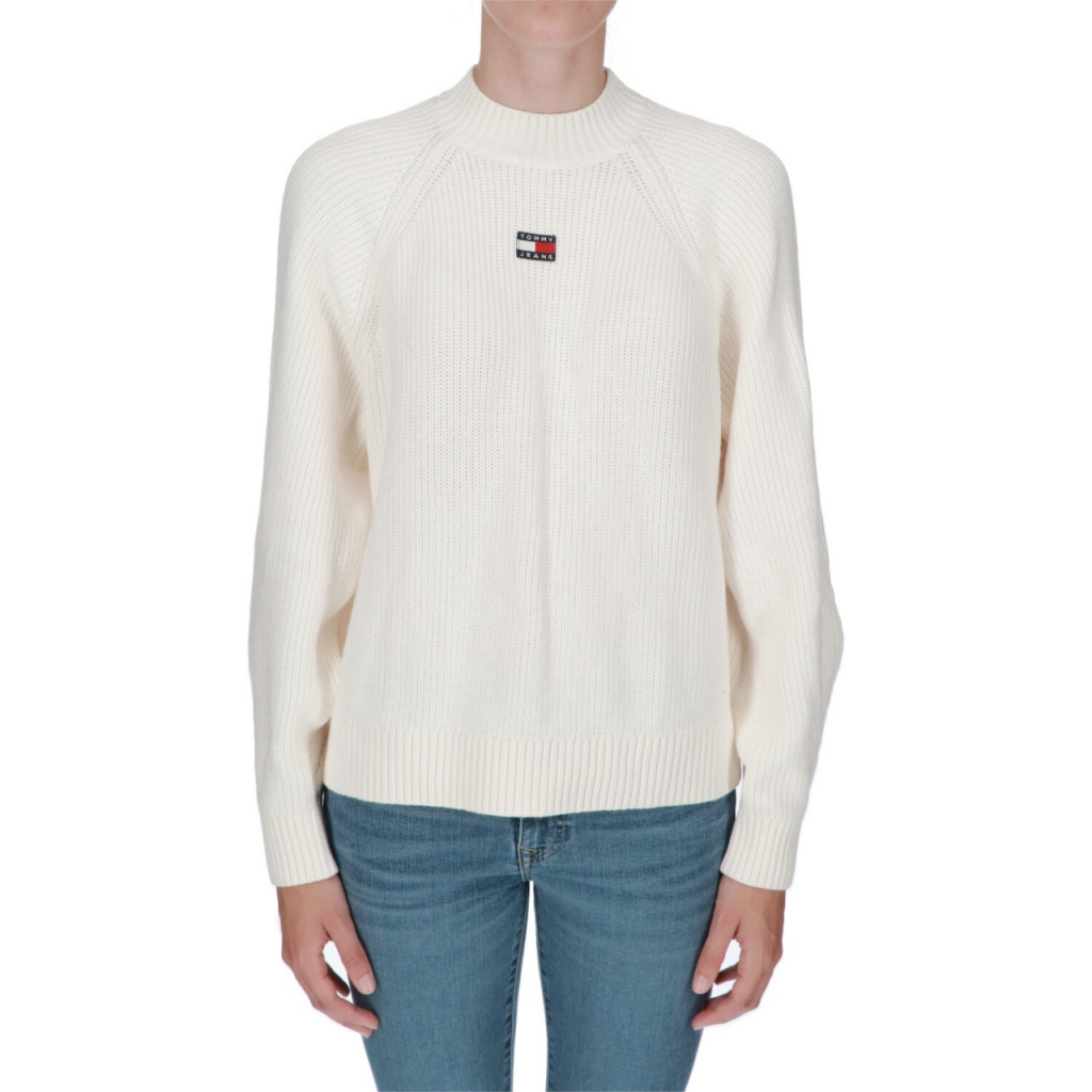 Maglia Tommy Hilfiger Donna Badge Mockneck YBH ANCIENTWHITE