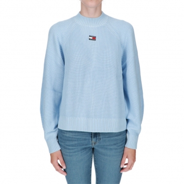 Maglia Tommy Hilfiger Donna Badge Mockneck C1X CHAMBRAY