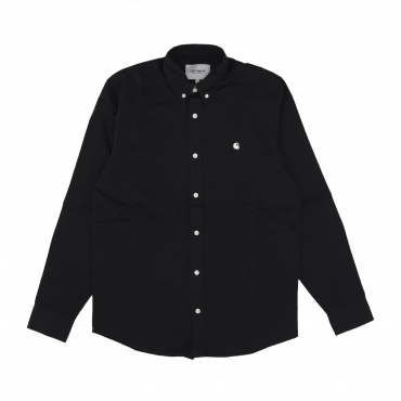 camicia manica lunga uomo l/s madison shirt BLACK/WAX