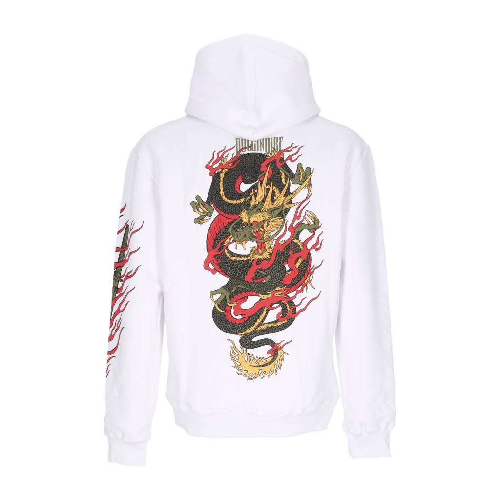 felpa cappuccio uomo ryu dragon hoodie WHITE