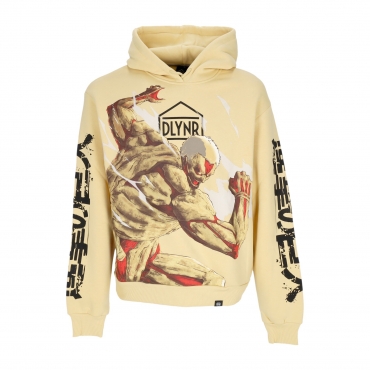 felpa cappuccio uomo armored titan hoodie x attack on titan BEIGE